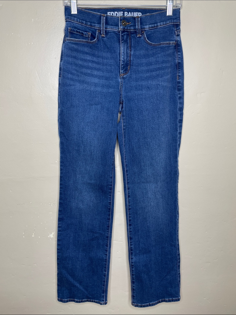 EDDIE  BAUER Blue Jeans VENTURE STRETCH High Rise Bootcut 5 Pocket Woman 2